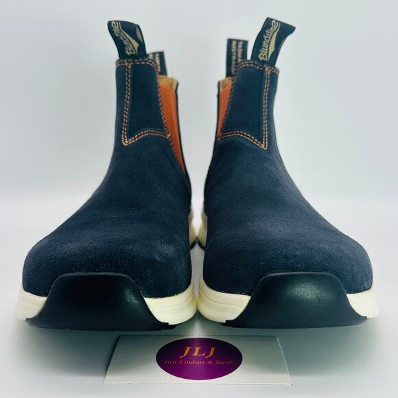 Blundstone Men's 2147 Suede Blue Leather Pull On Chelsea Boots 9 UK/ US 10 - Picture 2 of 12